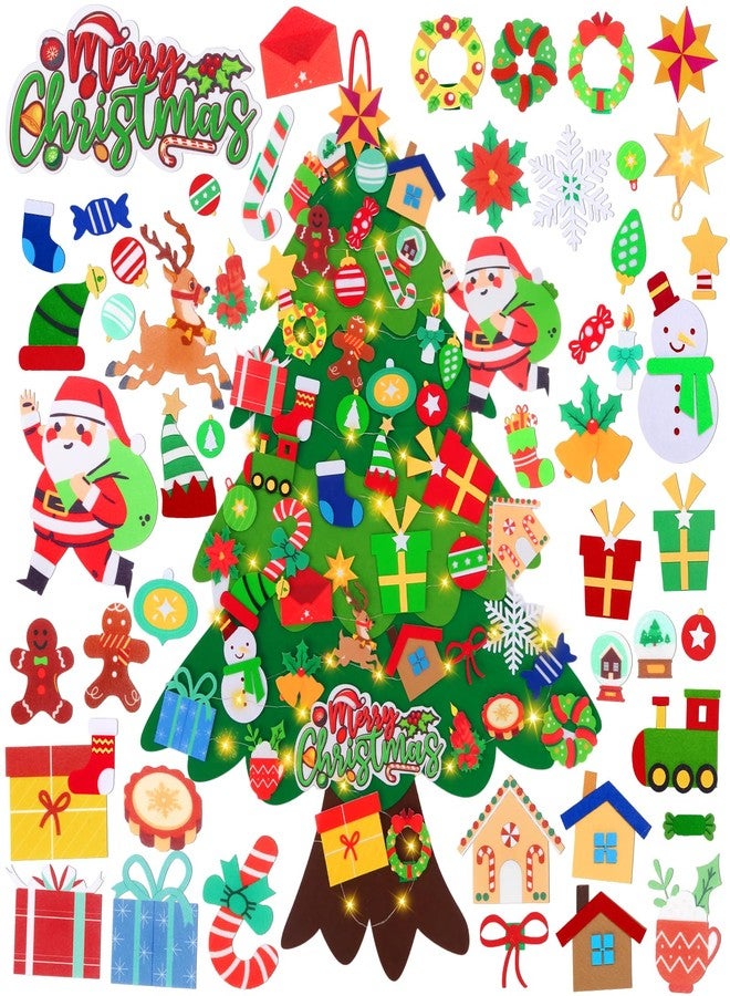 Kicpot Kids Felt Christmas Tree with 50 Ornaments 3.3ft DIY Felt Christmas Tree for Toddlers Wall Hanging Xmas Decoration Montessori Gifts for Kids Room Door Classroom - Image 1